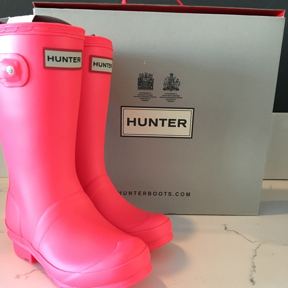 Toddler Hunter Rain Boots hyper pink US girls SZ 1